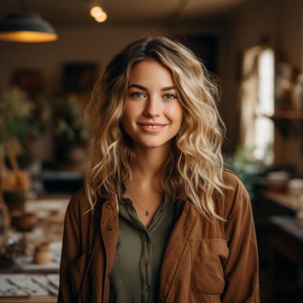 Warm-and-Friendly-Blonde-with-Earth-Tone-Attire Warm-and-Friendly-Blonde-with-Earth-Tone-Attire